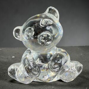Vintage Bleikristall Clear Lead Crystal Teddy Bear Figurine Western Germany VTG